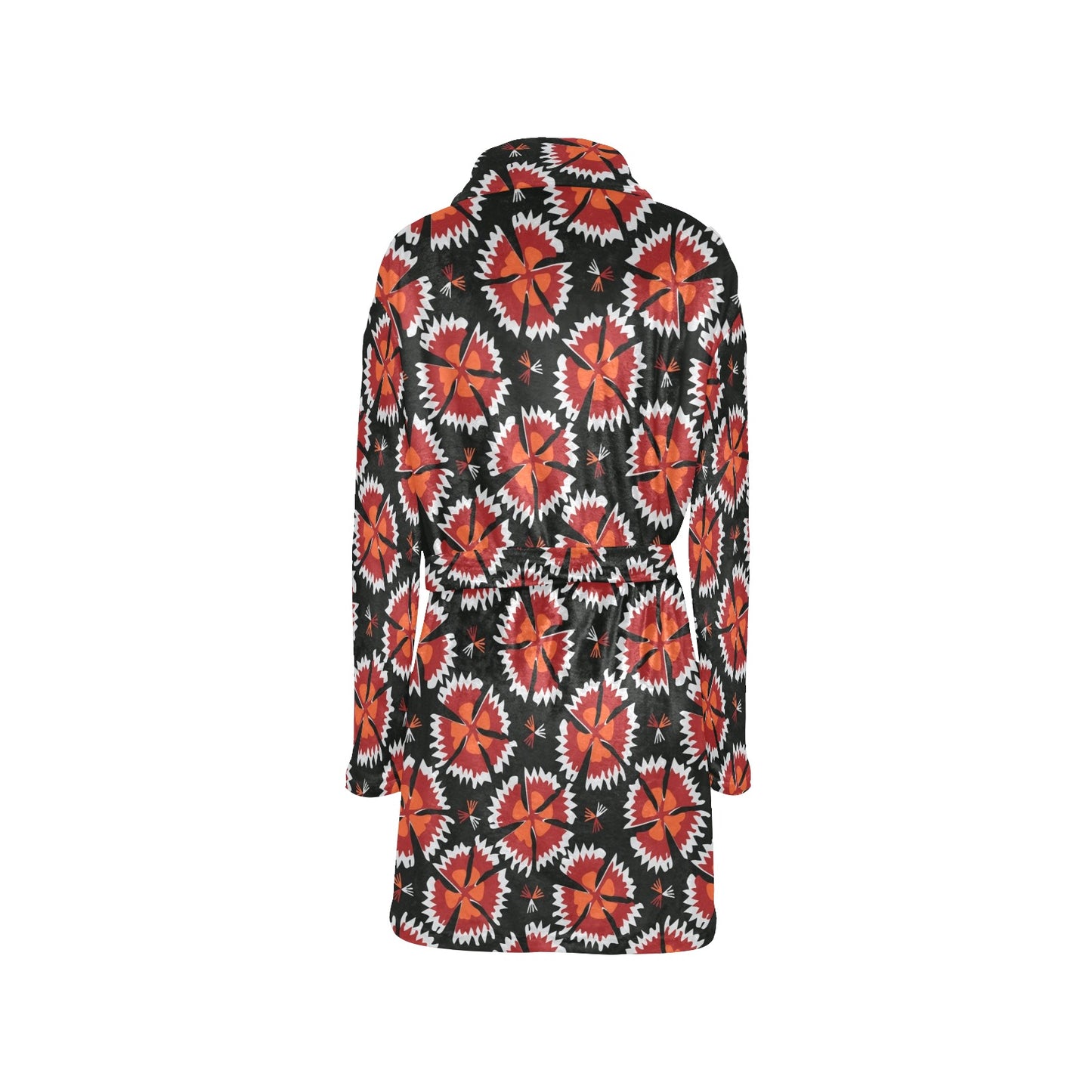 Carnations Pattern Print Design CN03 Women's Fleece Robe