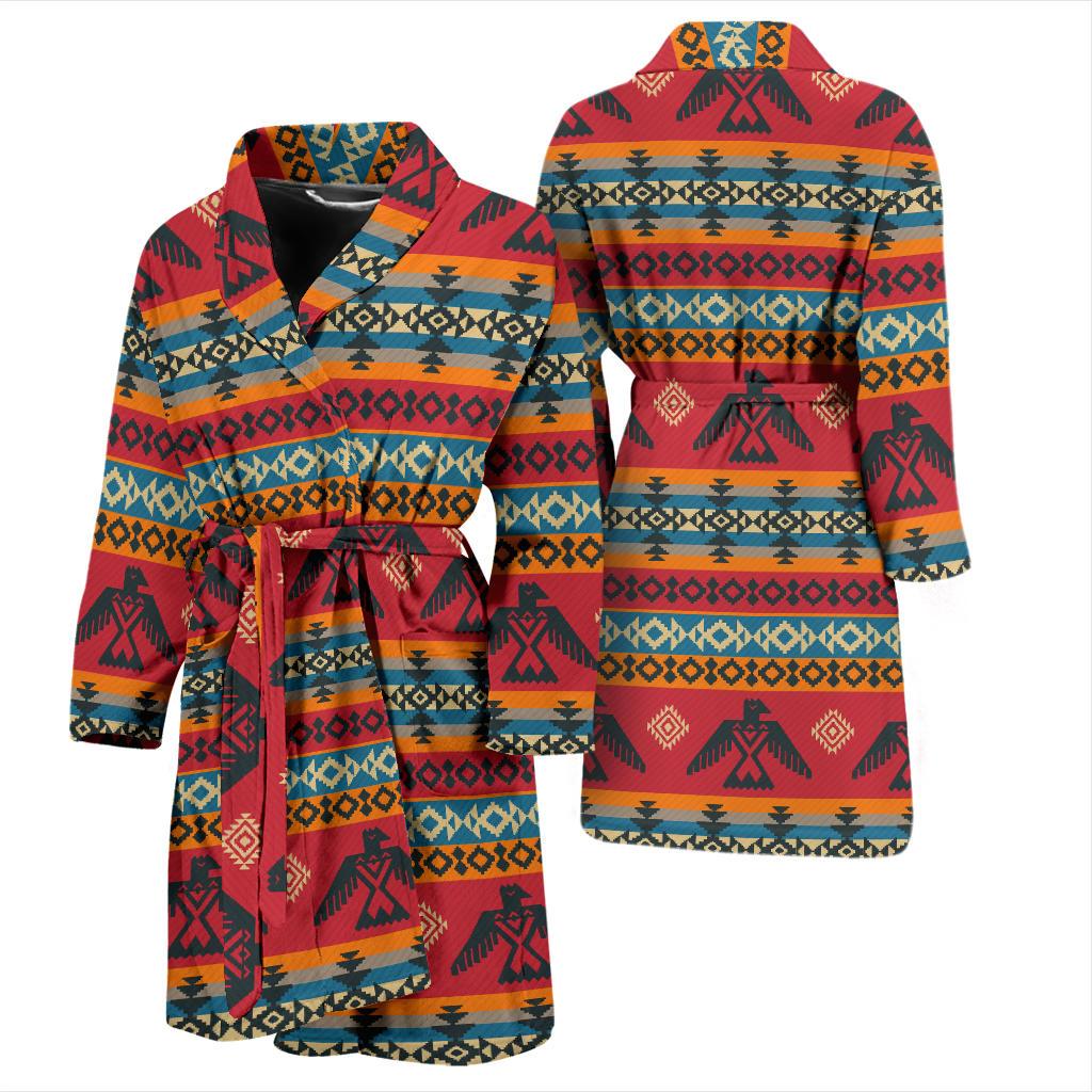 Eagles Native American Design Men Bath Robe-JTAMIGO.COM