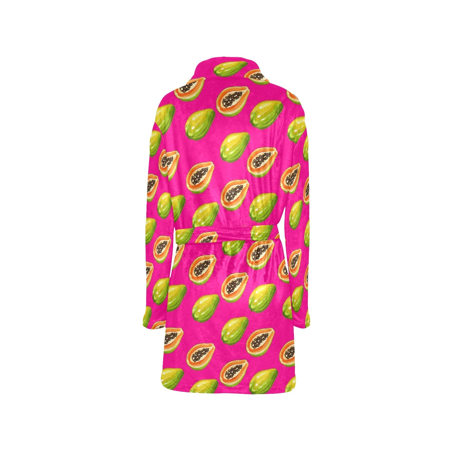 Papaya Pattern Print Design PP02 Women's Fleece Robe