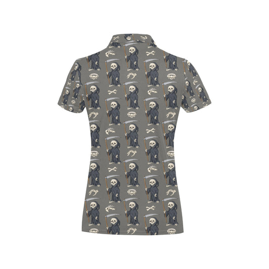 Skeleton Print Design LKS308 Women's Polo Shirt