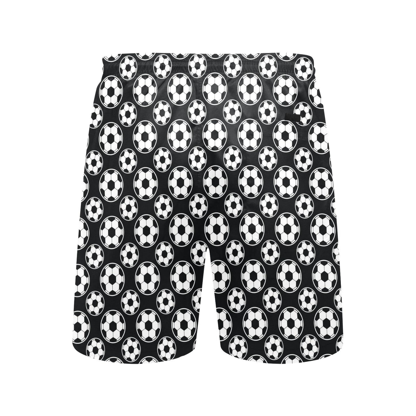 Soccer Ball Black Print Pattern Men's Swim Trunks Beach Shorts