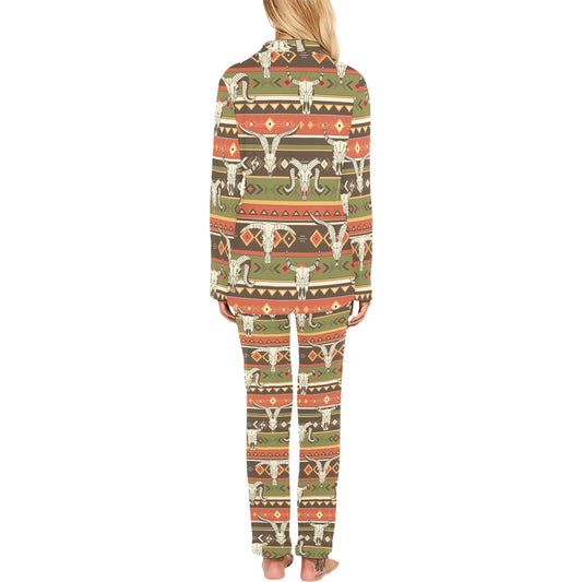 American indian Skull Animal Women's Long Pajama Set