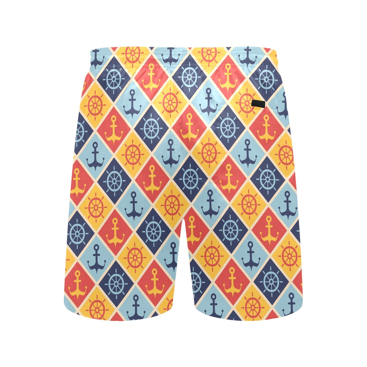 Nautical Pattern Design Themed Print Men's Swim Trunks Beach Shorts