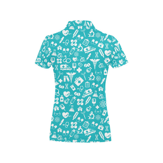 Medical Pattern Print Design 04 Women's Polo Shirt