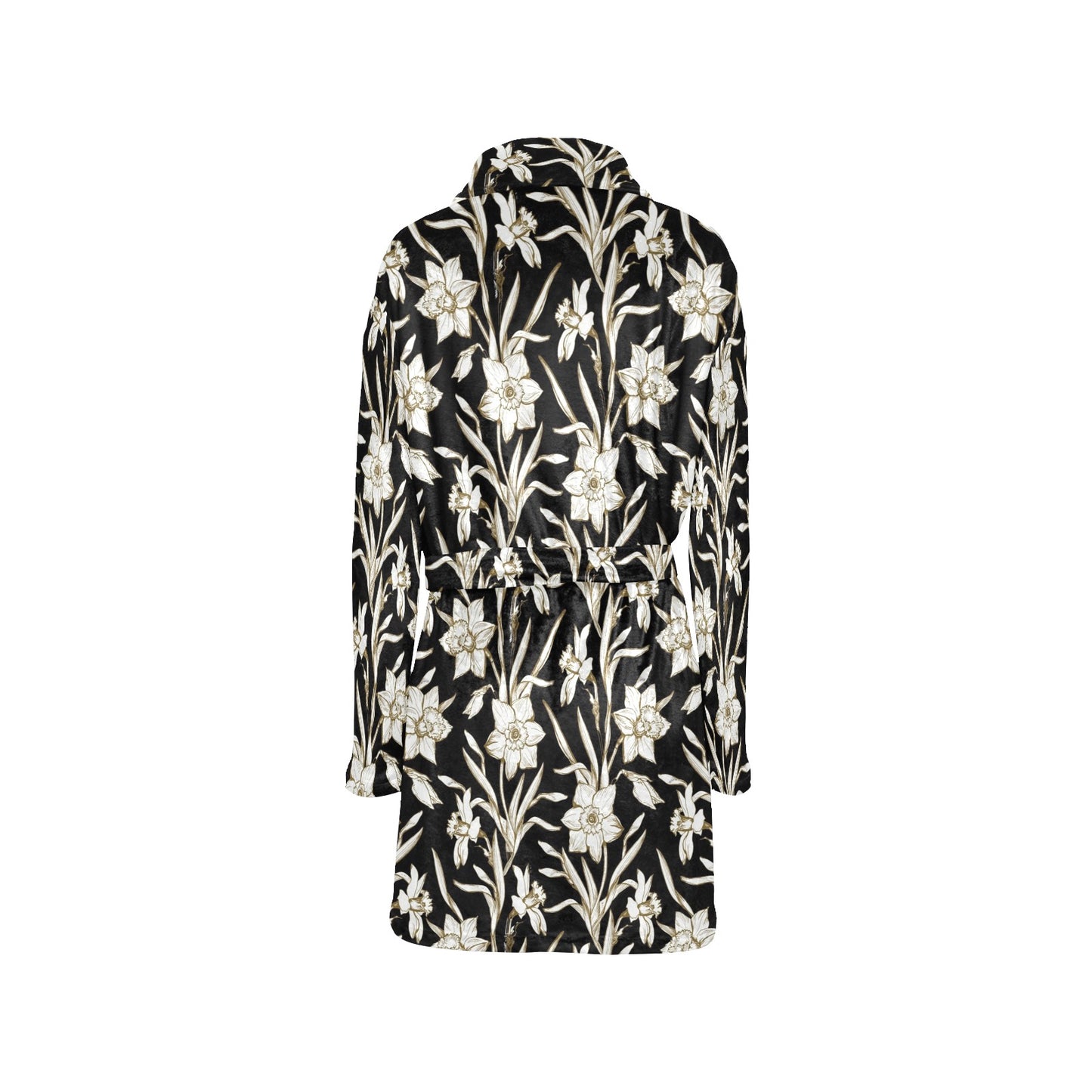 Daffodils Pattern Print Design DF06 Women's Fleece Robe