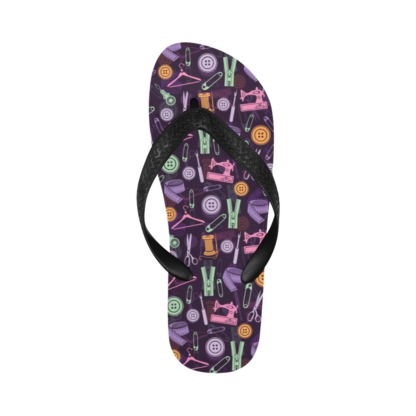 Sewing Equipment Print Design LKS306 Flip Flops