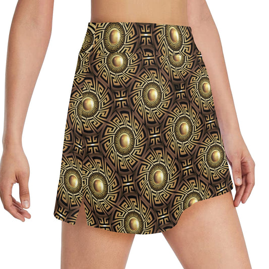 Ancient Greek Print Design LKS3012 17" Golf & Pickleball Skort with Pockets