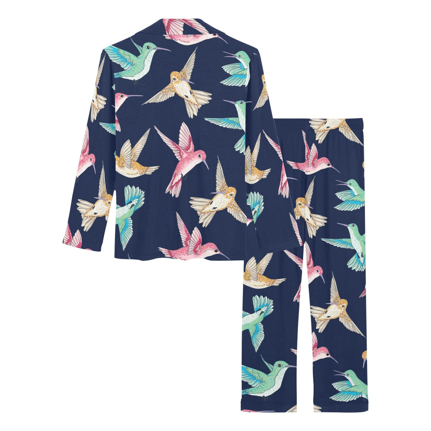 Hummingbird Cute Pattern Print Design 01 Women's Long Pajama Set