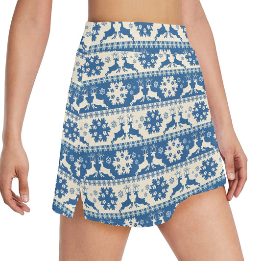 Reindeer Print Design LKS401 17" Golf & Pickleball Skort with Pockets