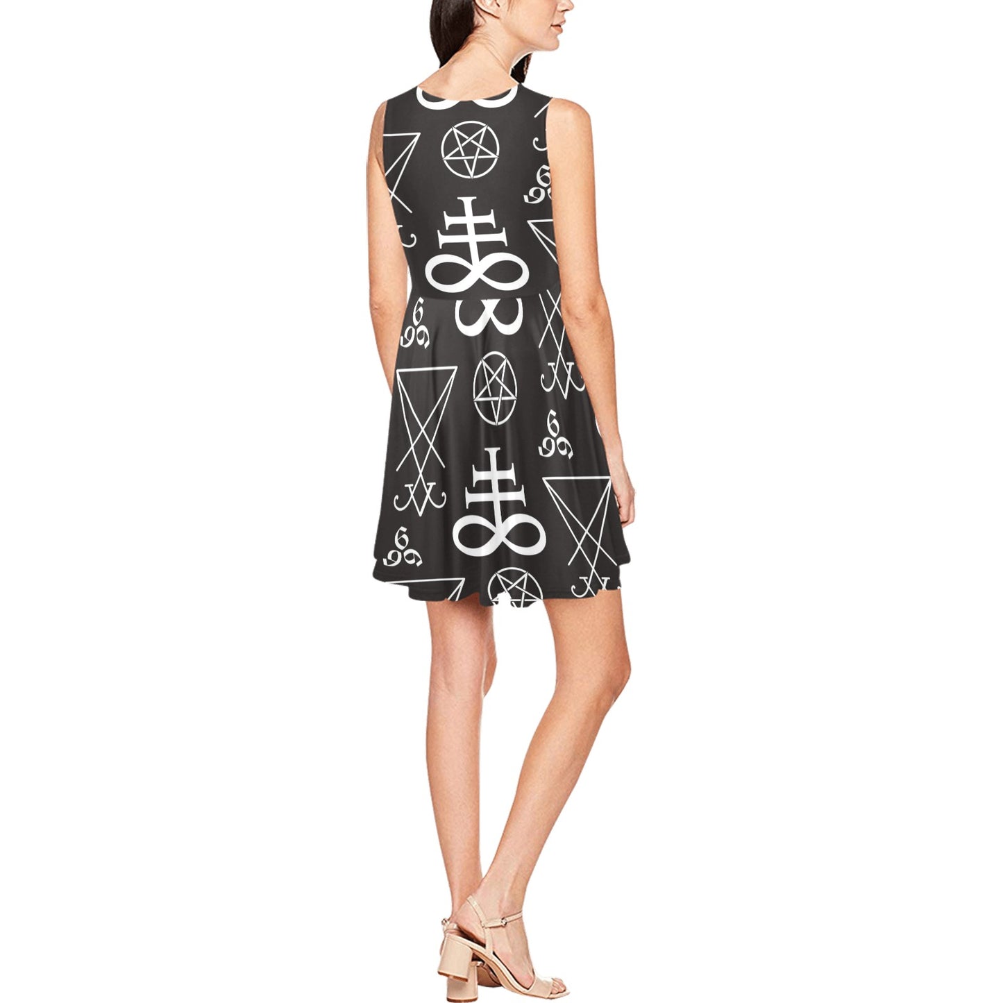 Pentagram Pattern Print Design A04 Sleeveless Dress