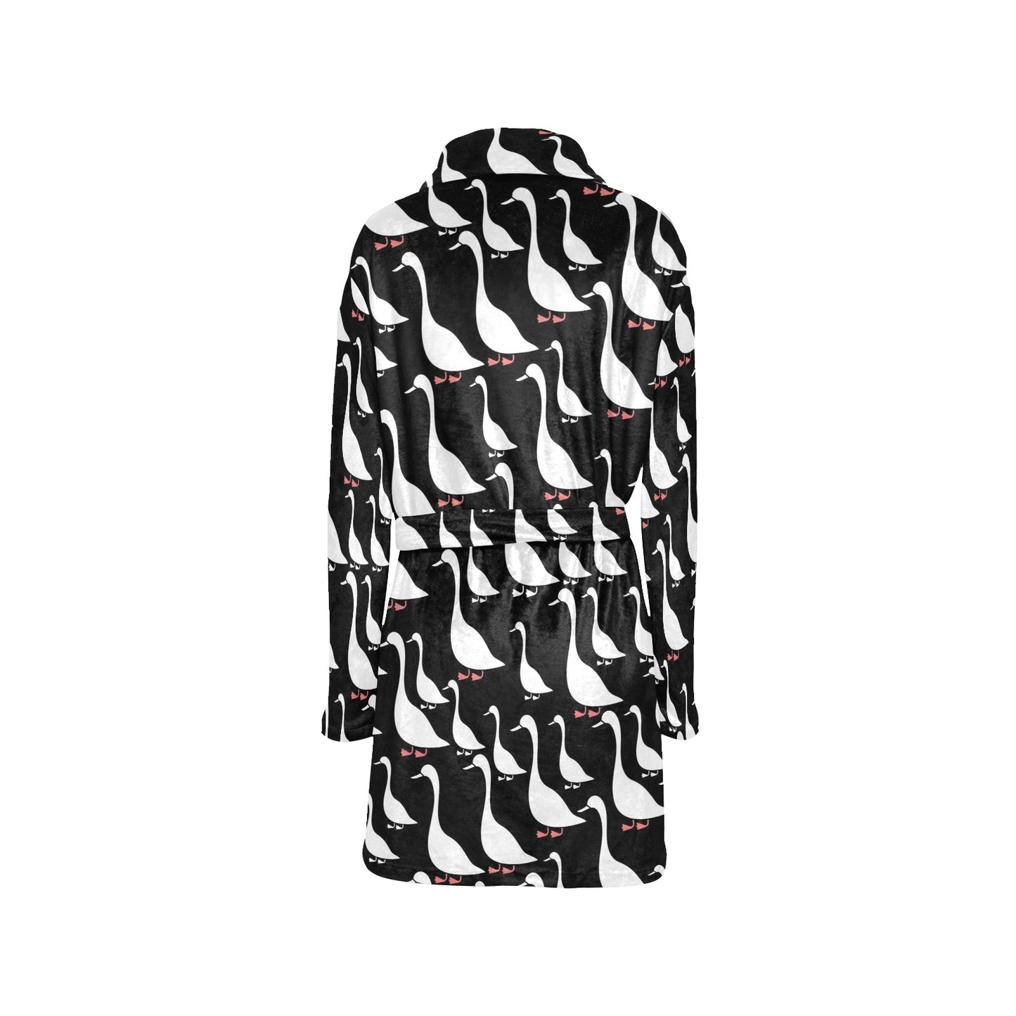 Goose Pattern Print Design 01 Women's Fleece Robe