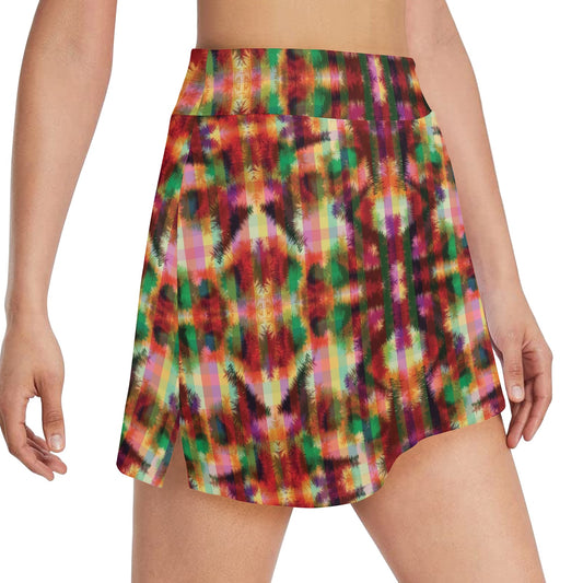 Tie Dye Print Design LKS301 17" Golf & Pickleball Skort with Pockets
