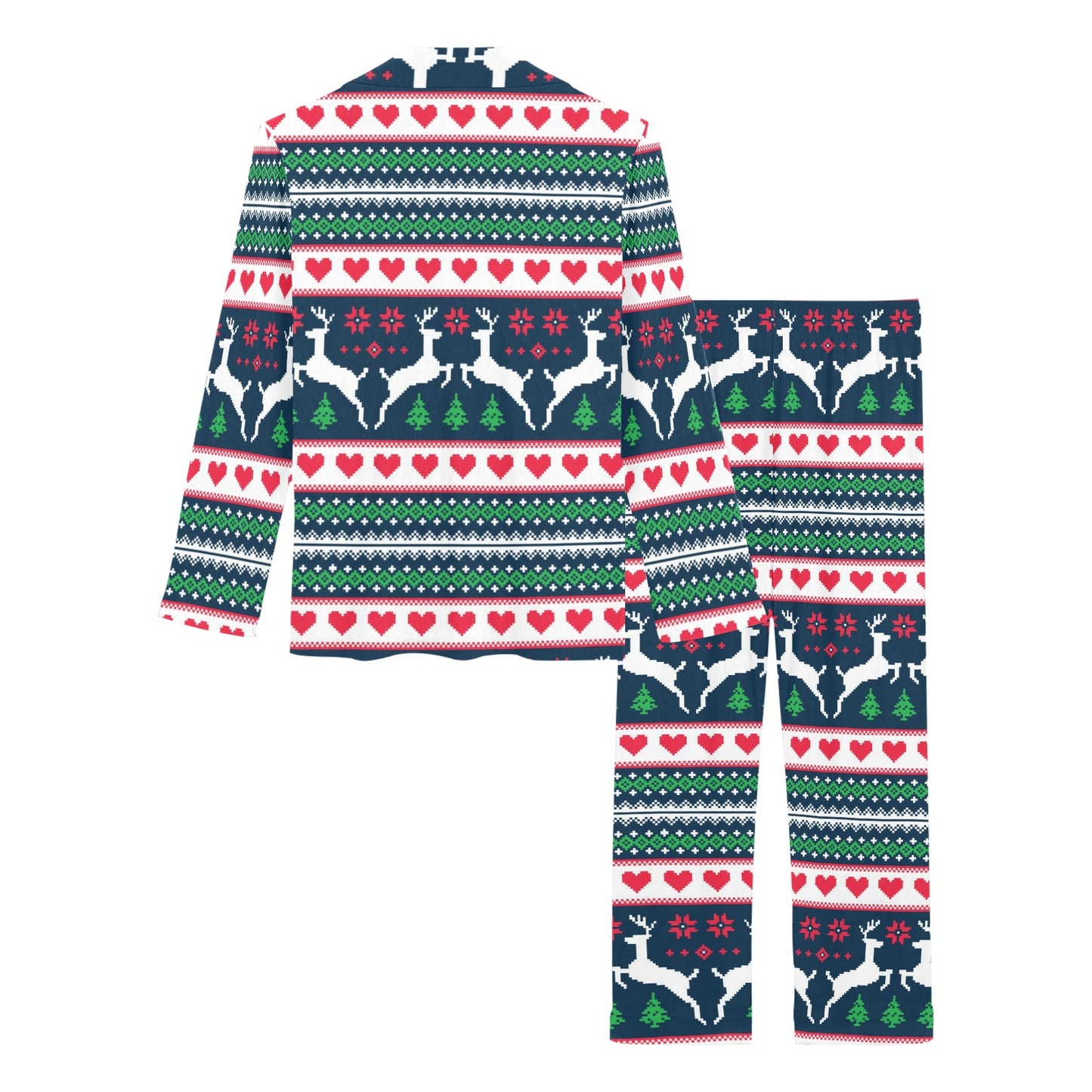 Reindeer Pattern Print Design 03 Women's Long Pajama Set