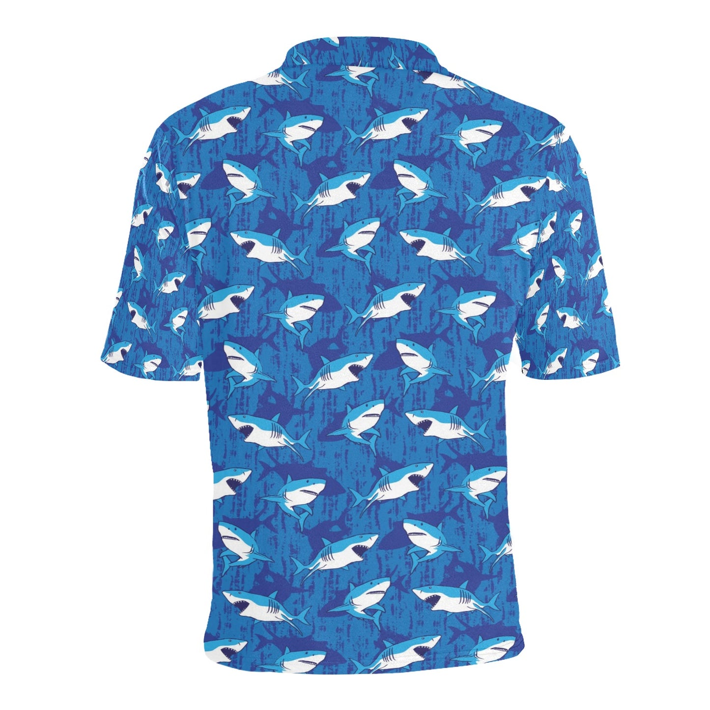 Shark Print Design LKS308 Men Polo Shirt