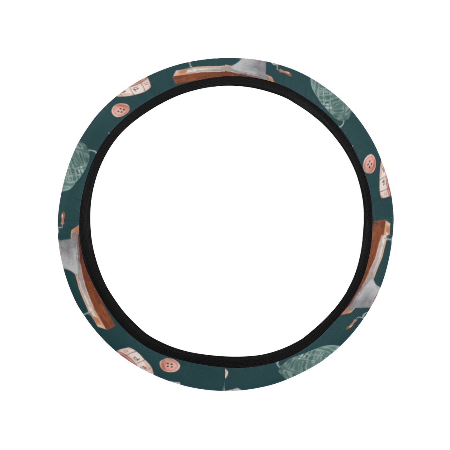 Sewing Equipment Print Design LKS307 Steering Wheel Cover with Elastic Edge