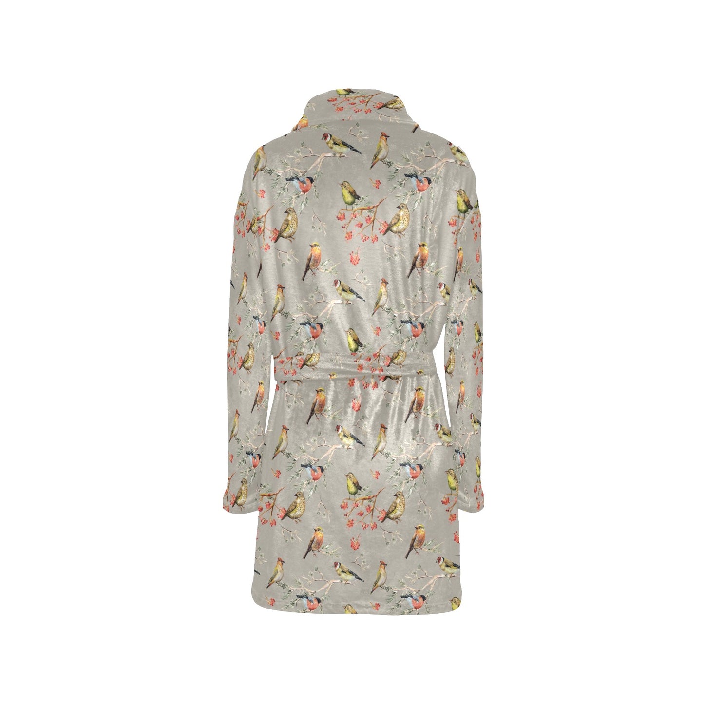 Birds Pattern Print Design 03 Women's Fleece Robe