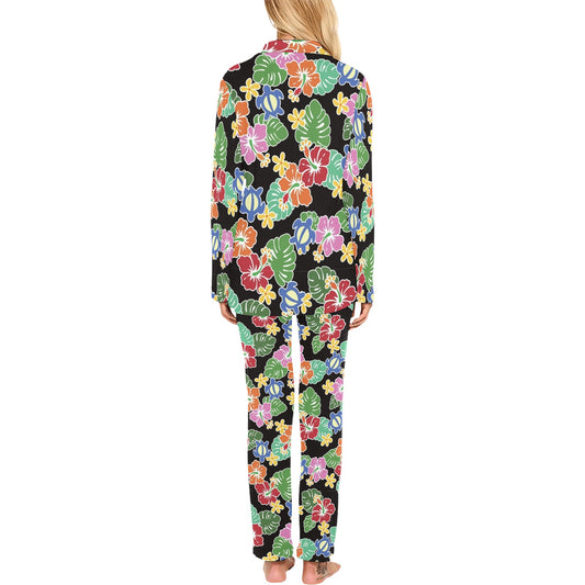 Hawaiian Themed Pattern Print Design H010 Women's Long Pajama Set