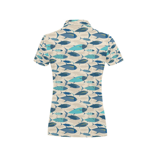 Tuna Fish Print Design LKS302 Women's Polo Shirt