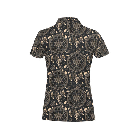 Dream Catcher Mandala Boho Moon Women's Polo Shirt