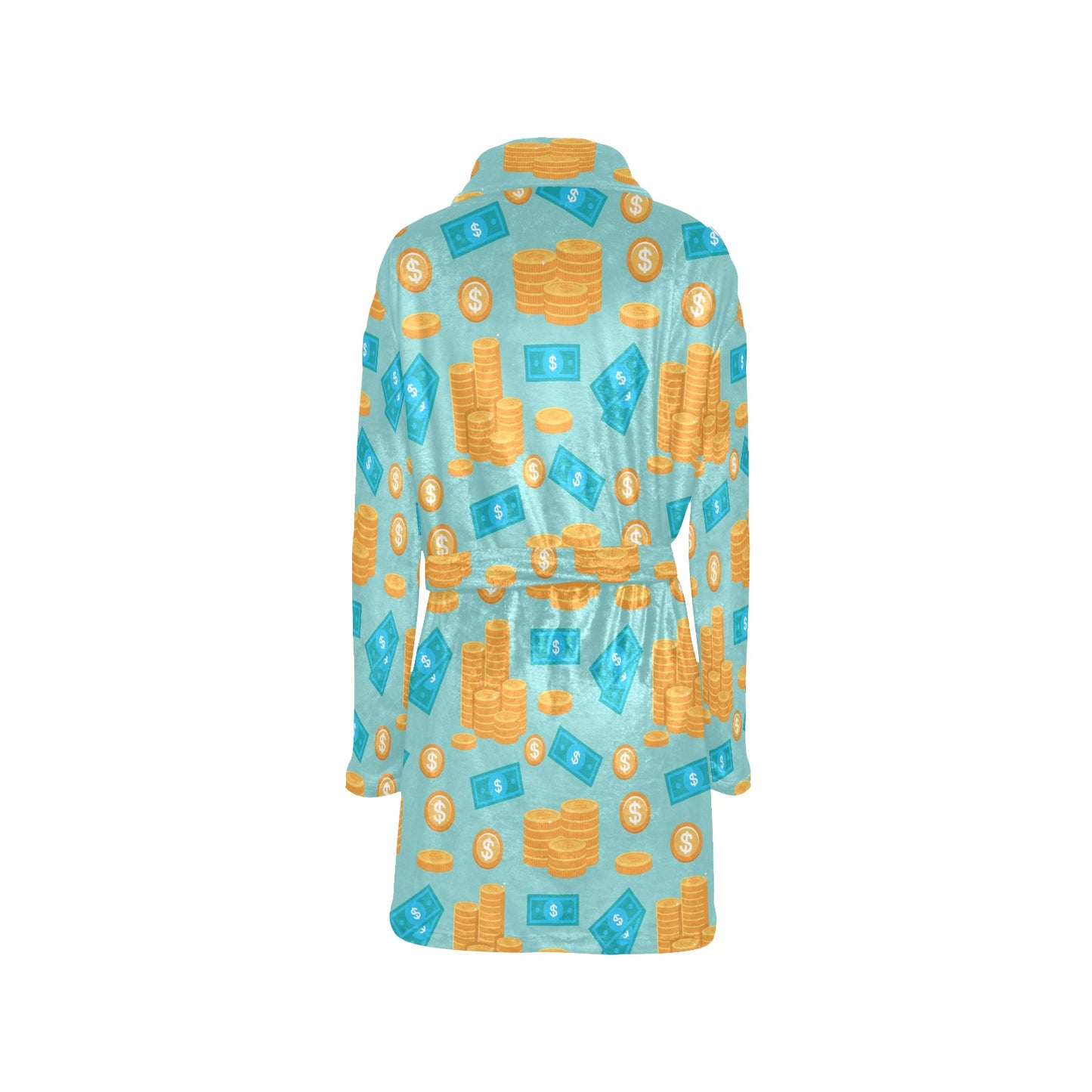 Money Pattern Print Design 03 Women's Fleece Robe