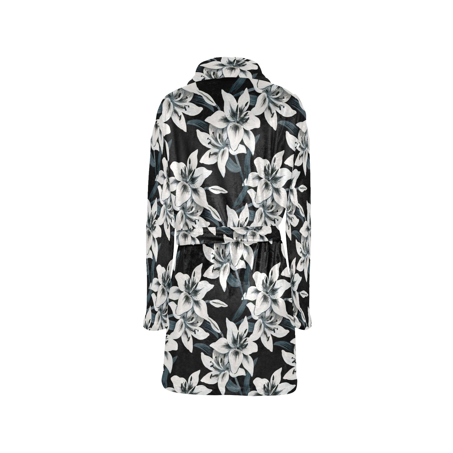 Lily Pattern Print Design 03 Women's Fleece Robe