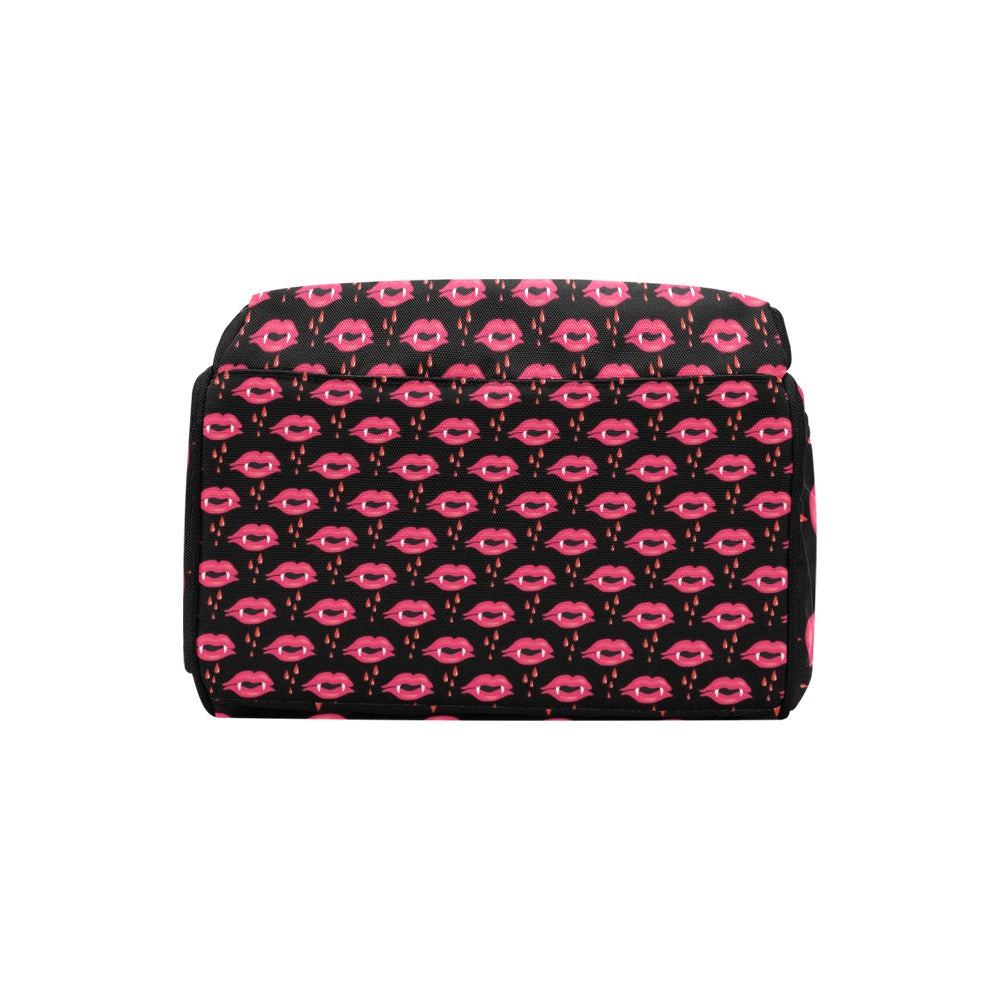 Vampire Lips Print Design LKS303 Diaper Bag Backpack