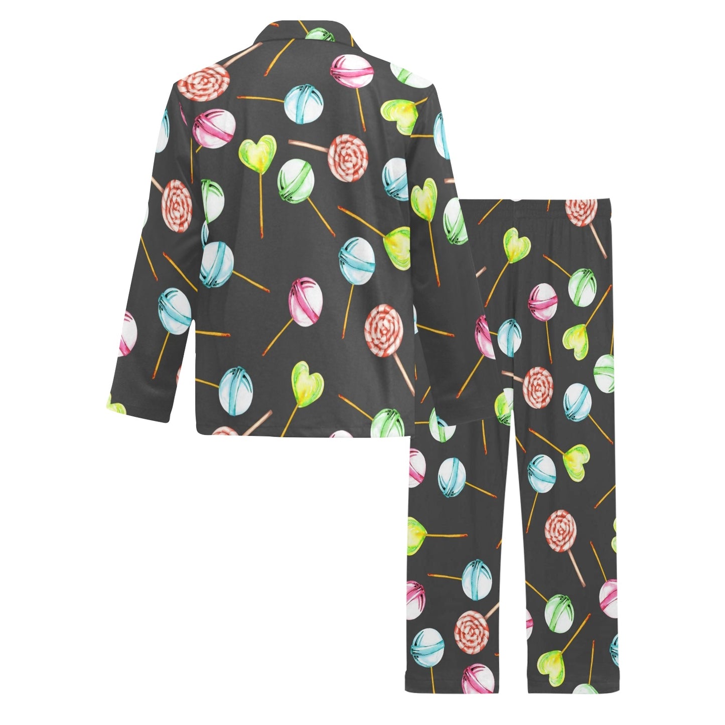 Lollipop Pattern Print Design LL02 Men's Long Pajama Set
