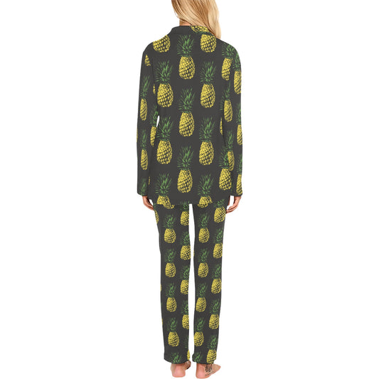 Gold Pineapple Women's Long Pajama Set