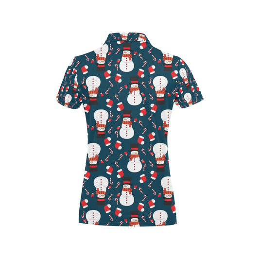 Snowman Print Design LKS301 Women's Polo Shirt