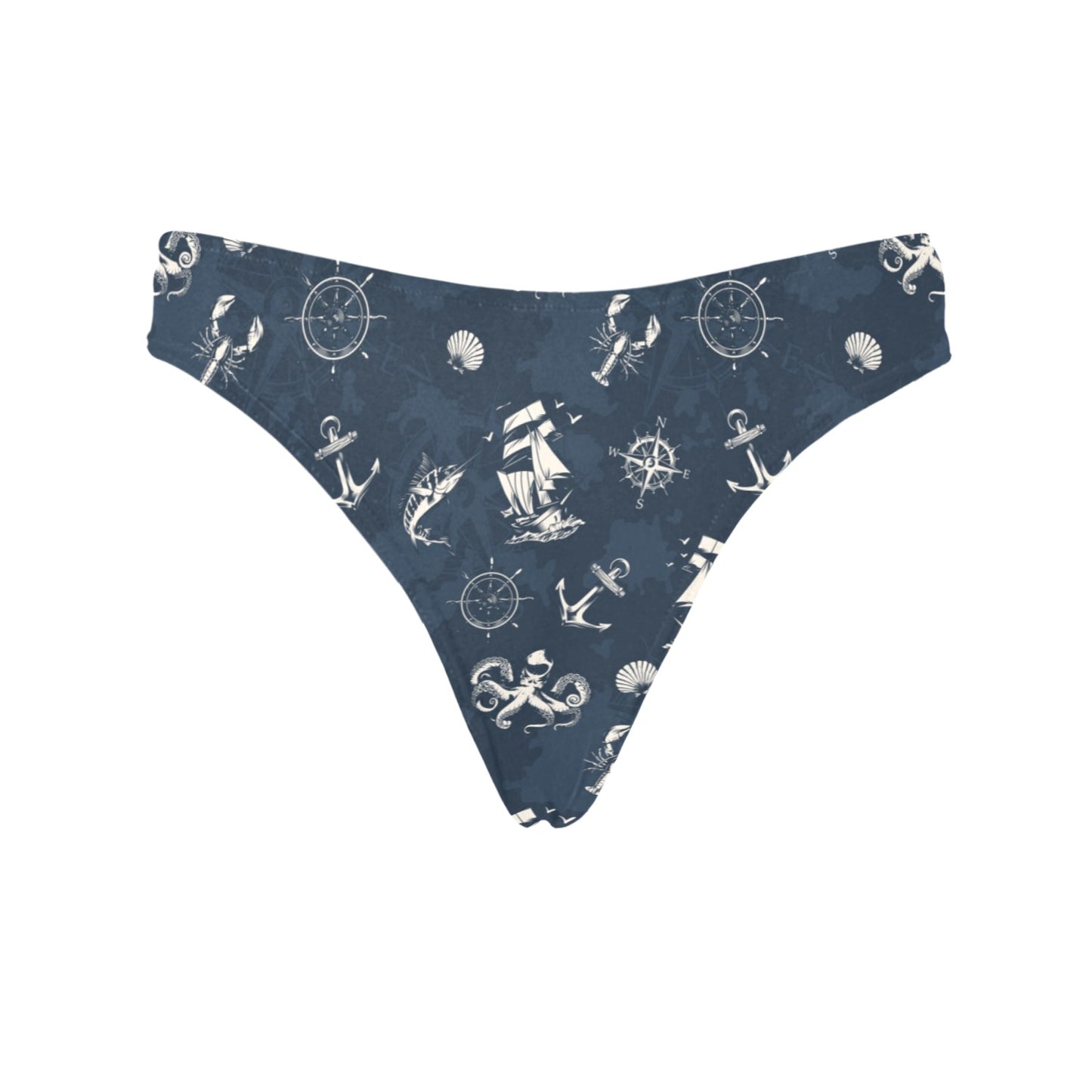 Nautical Sea Themed Print Women's Thongs