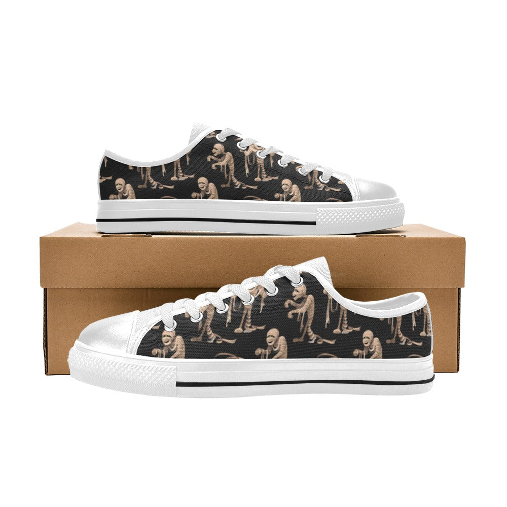 Mummy Print Design LKS302 Women's White Low Top Shoes