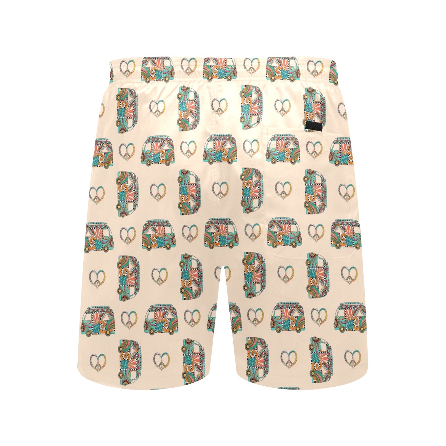 Hippie Van Peace Print Design LKS303 Men's Swim Trunks Beach Shorts