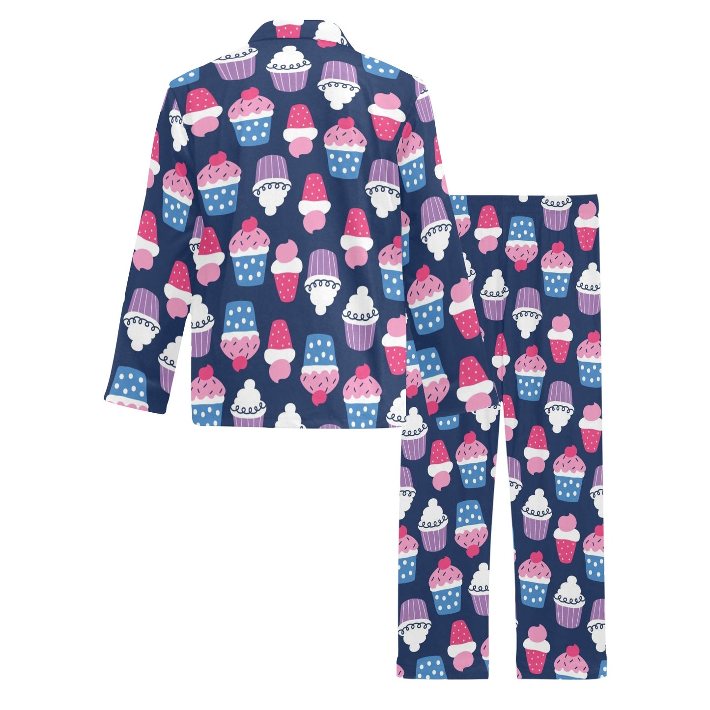 Cupcake Pattern Print Design CP04 Men's Long Pajama Set