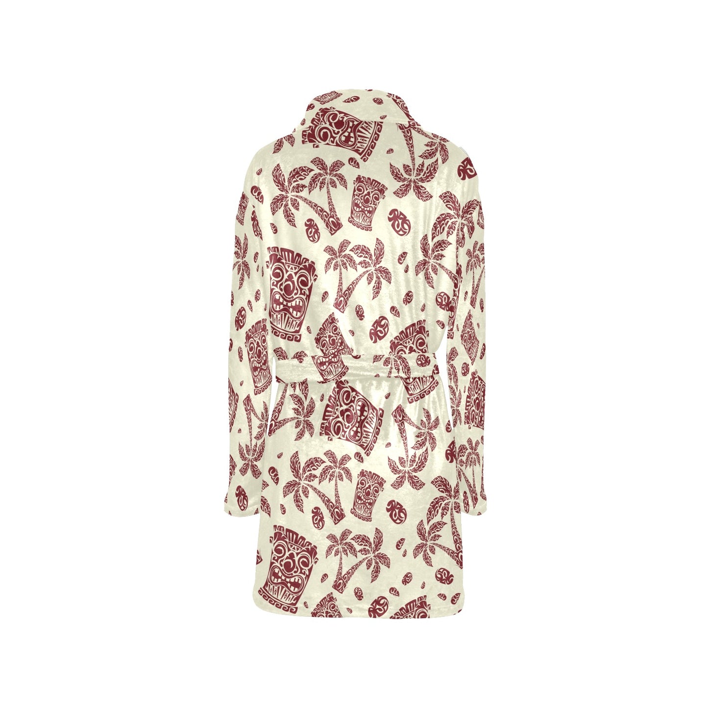 Tiki Tribal Mask Palm Tree Women's Fleece Robe