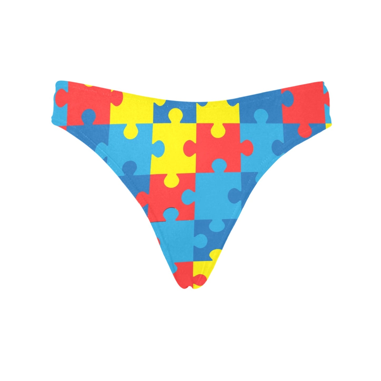 Autism Awareness Puzzles Design Print Women's Thongs