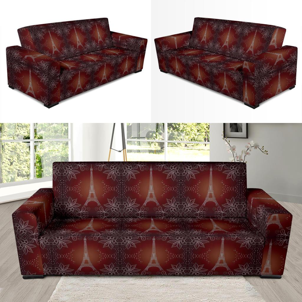 Eiffel Tower Drawing Print Sofa Slipcover-JTAMIGO.COM