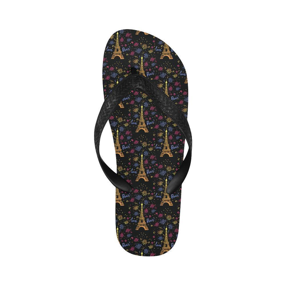 Eiffel Tower Love Paris Print Flip Flops-JTAMIGO.COM