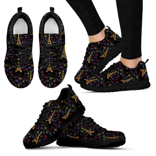 Eiffel Tower Love Paris Print Women Sneakers Shoes