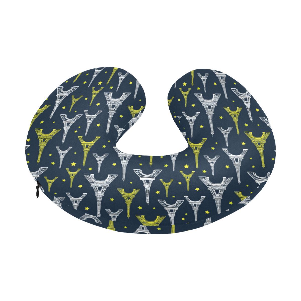 Eiffel Tower Star Print U-Shaped Travel Neck Pillow-JTAMIGO.COM