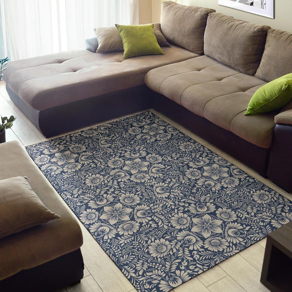 Elegant Floral Print Pattern Area Rugs-JTAMIGO.COM