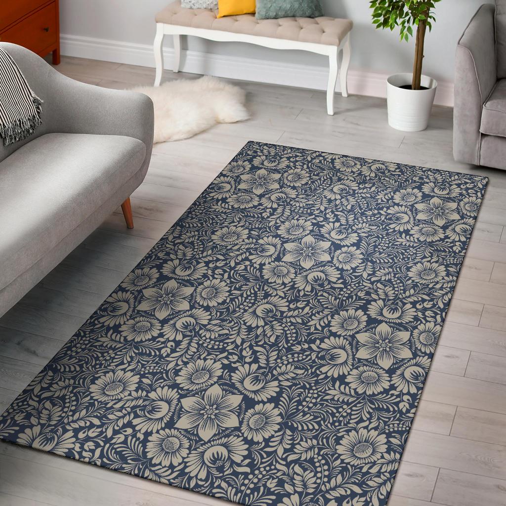 Elegant Floral Print Pattern Area Rugs-JTAMIGO.COM