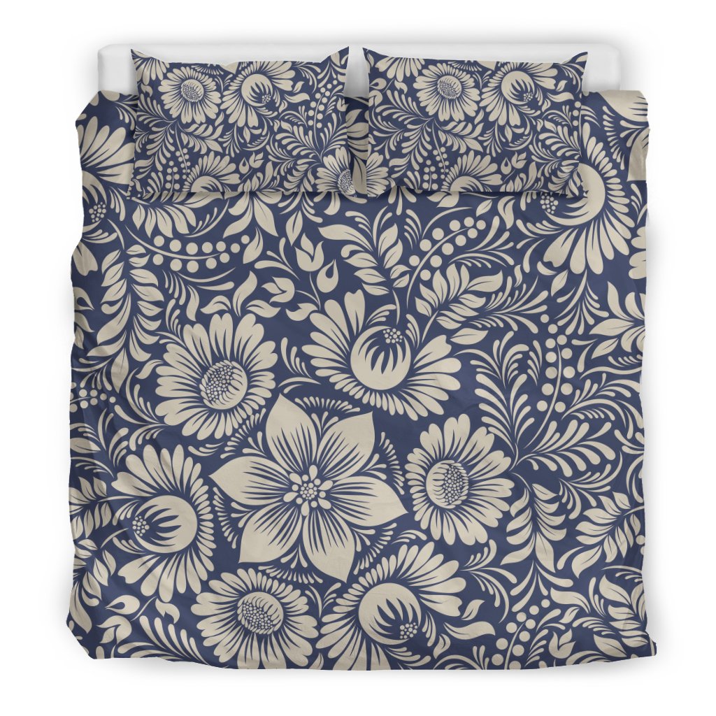 Elegant Floral Print Pattern Duvet Cover Bedding Set