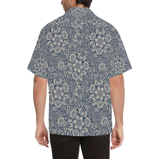 Elegant Floral Print Pattern Men Aloha Hawaiian Shirt