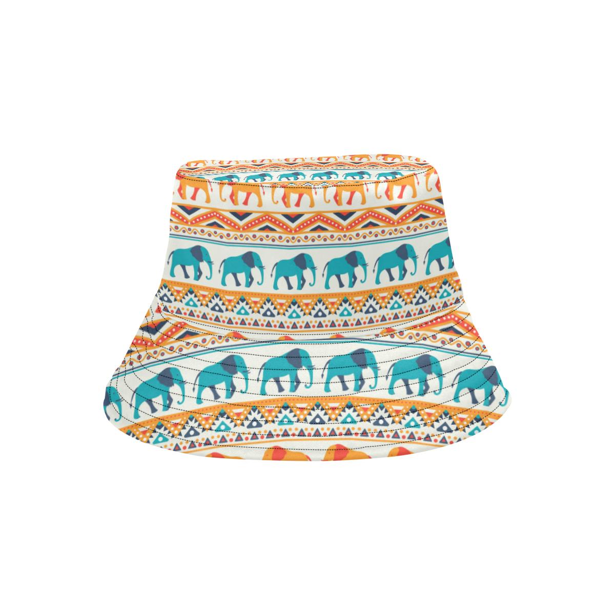 Elephant Aztec Ethnic Print Pattern Unisex Bucket Hat