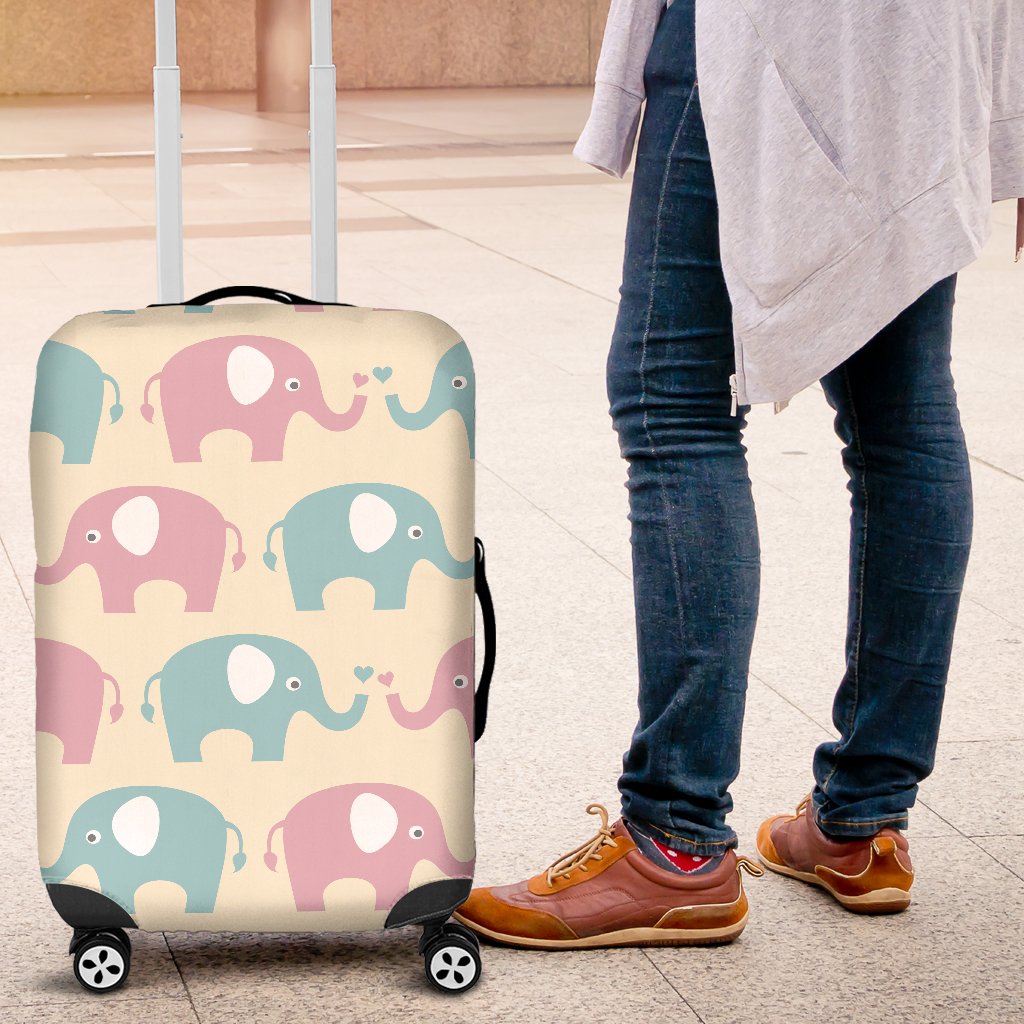 Elephant Baby Pastel Print Pattern Luggage Cover Protector
