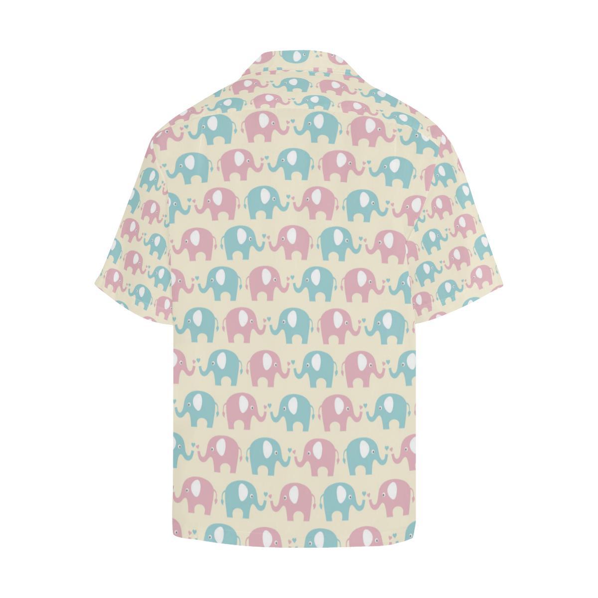 Elephant Baby Pastel Print Pattern Men Aloha Hawaiian Shirt