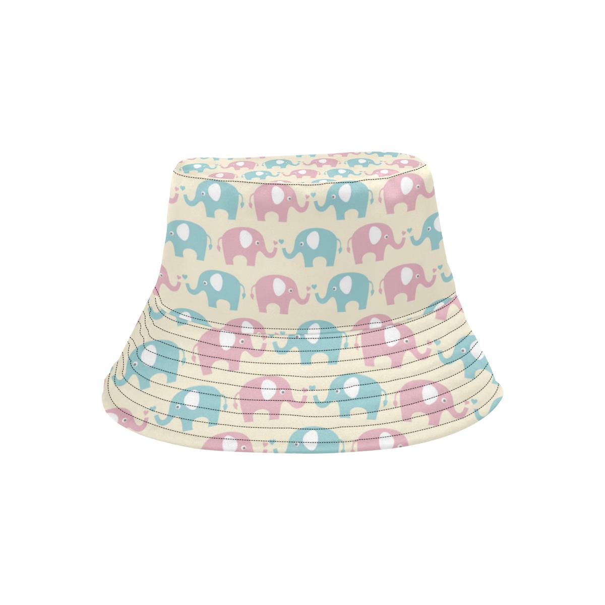 Elephant Baby Pastel Print Pattern Unisex Bucket Hat