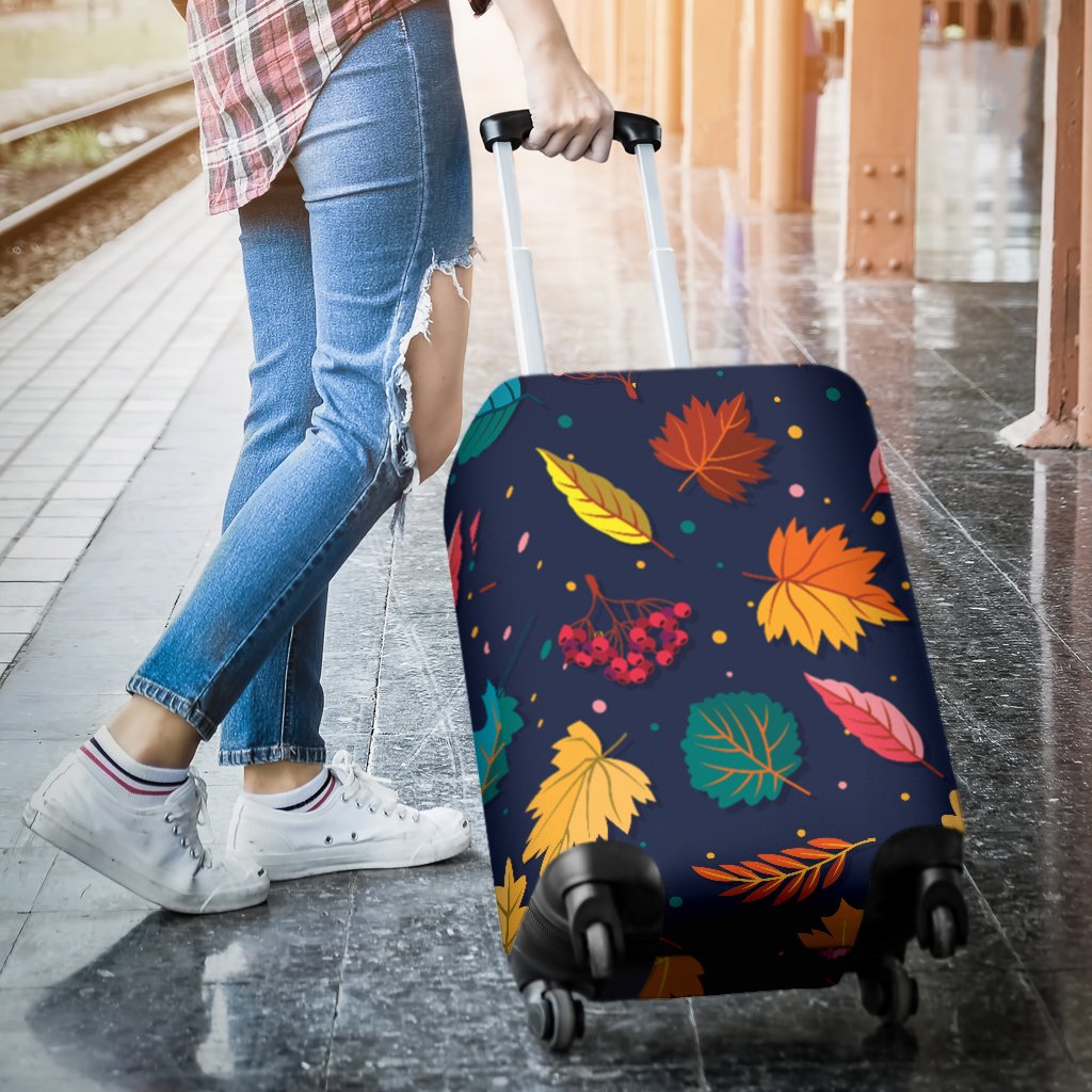 Elm Leave Colorful Print Pattern Luggage Cover Protector