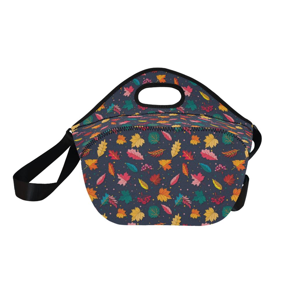 Elm Leave Colorful Print Pattern Neoprene Lunch Bag (Model 1669)(Large)-JTAMIGO.COM