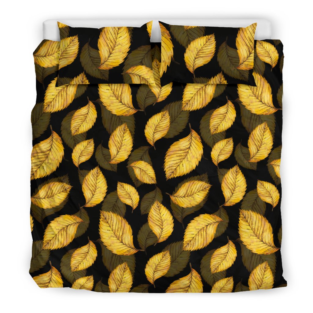 Elm Leave Summer Print Pattern Duvet Cover Bedding Set